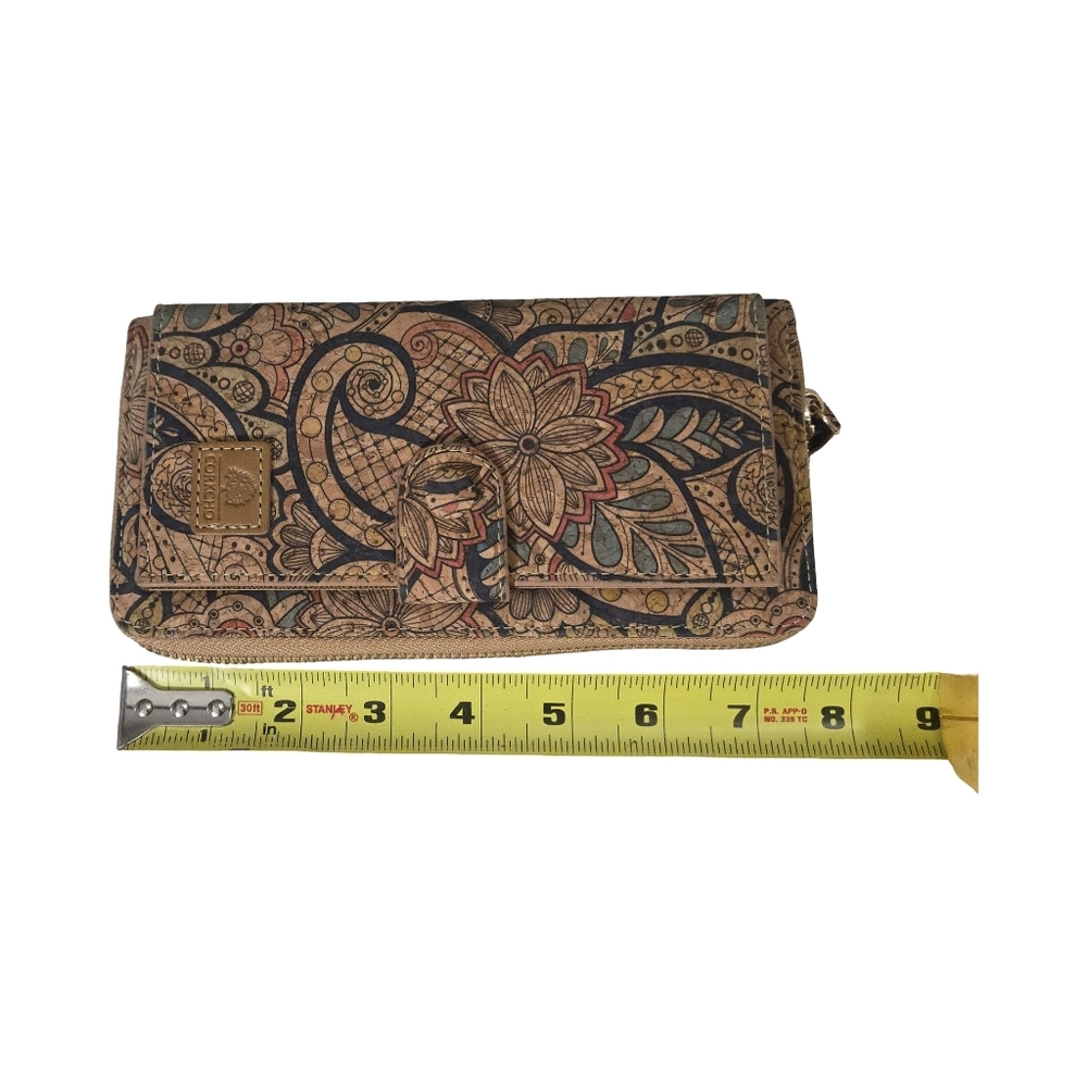 Artistic Floral Tan and Blue Women's Wallet - Picture 7 of 7